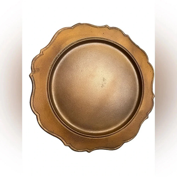 Large Wooden Style Round Platters - Baroque Tray - Table Centerpieces Set Of 4 - Picture 3 of 9